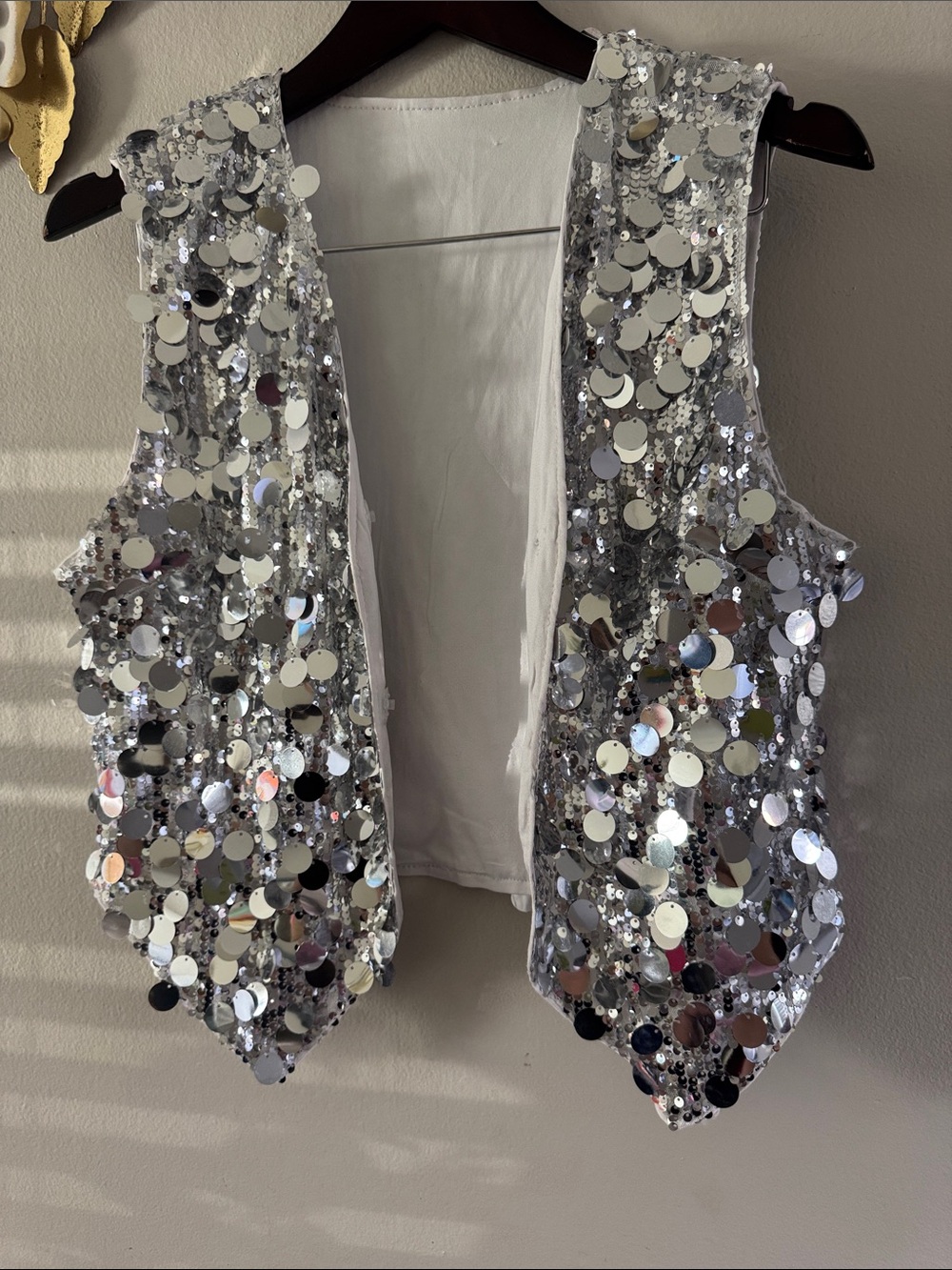 SHEIN Silver Sequin Vest